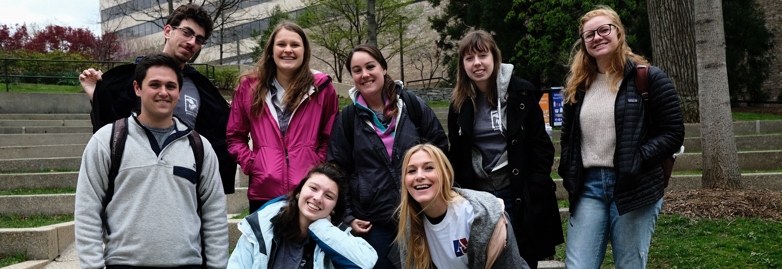 Student sustainability educators posing outside.