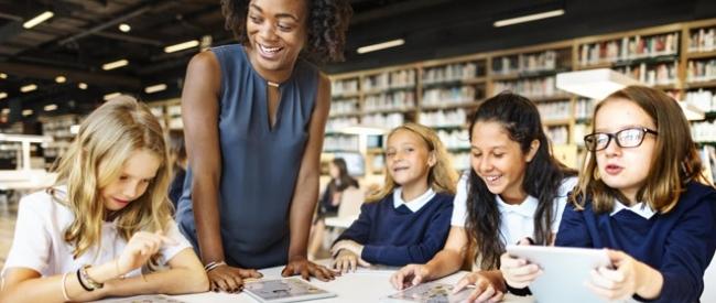 School of Education at American University (elementary school teacher with her students)