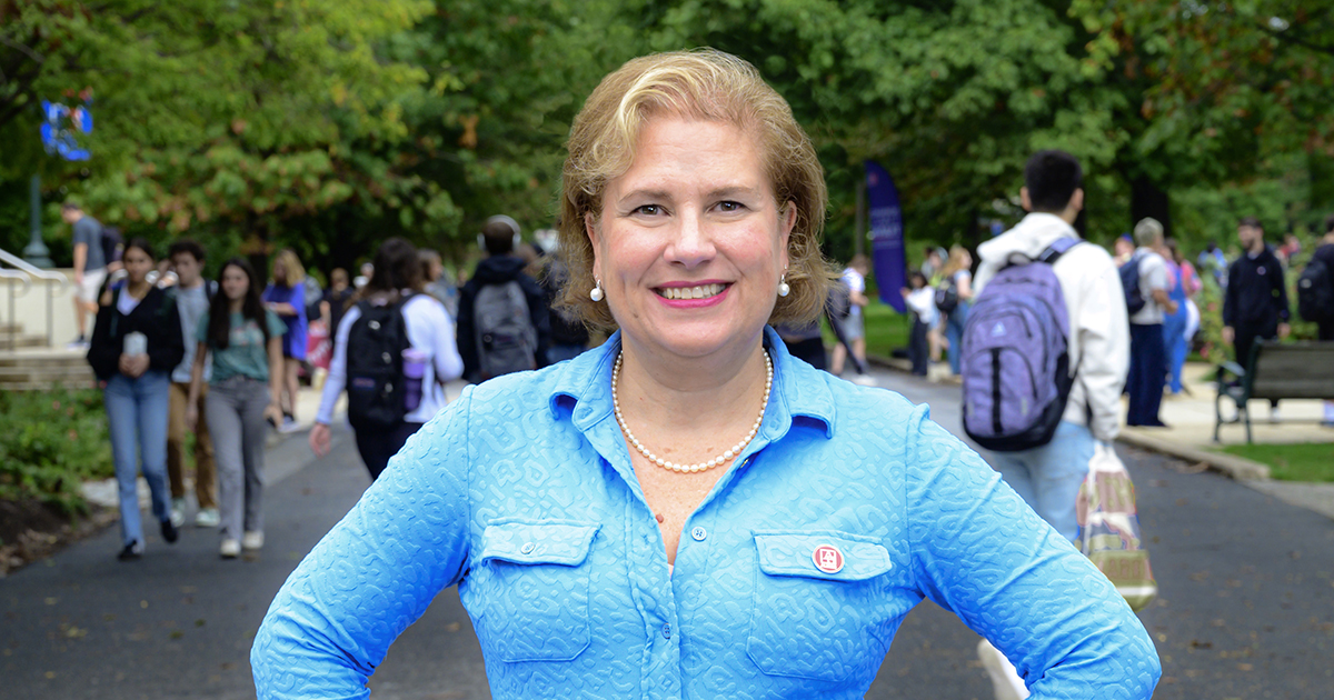 Patty Caballero on campus at AU