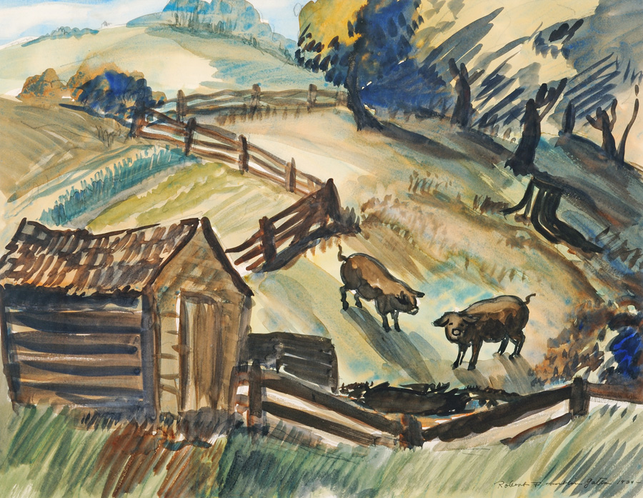 Robert F. Gates, Bessie Shoemaker's Pigs, 1934