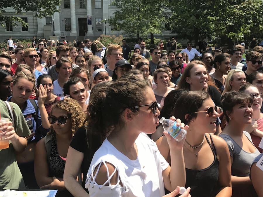 Eclipse viewing party on AU quad