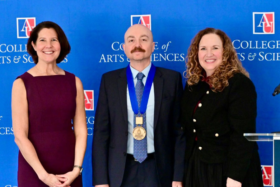 Left to right: Linda Aldoory, Stefano Costanzi, Vicki Wilkins. Photo by Jeff Watts 