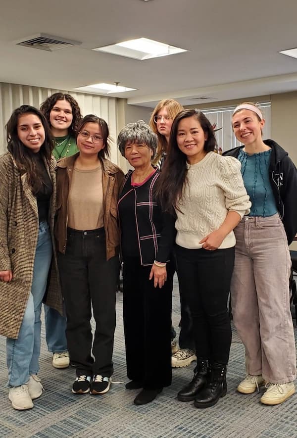 Quynh Vo and students with Duc Le and others.