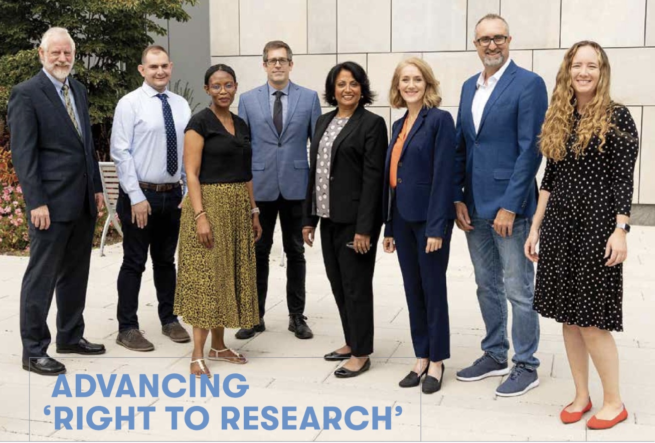 L to R: Michael Carroll (Faculty Director), Matthew Bowers (Senior Finance & Grant Manager), Tumelo Mashabela (LLM student), Michael Palmedo (Post-Doctoral Research Fellow), Tahniat Saulat (Senior Program Coordinator), Christine Haight Farley (Faculty Dir