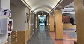 New energy-saving LED fixtures in Mary Graydon Center