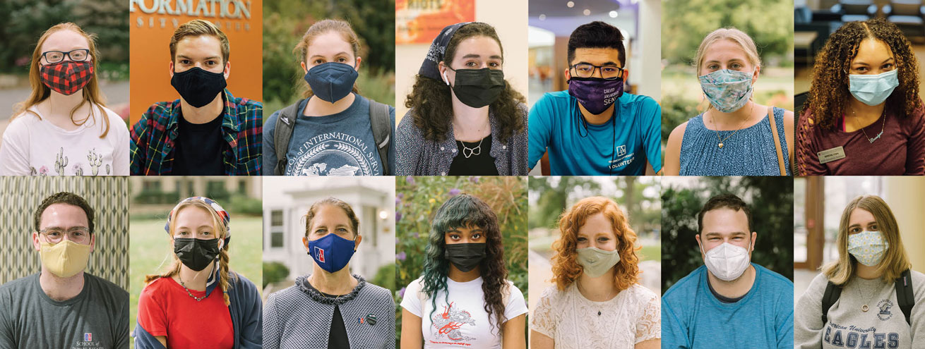 AU community members wearing face masks