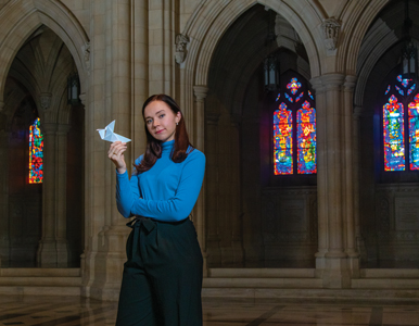 Hannah Phillips at the Washington National Cathedral