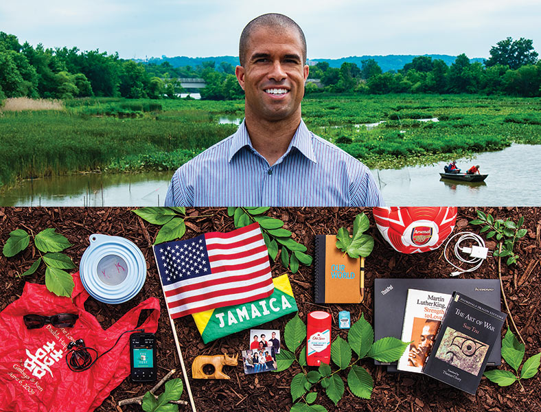 Khalil Kettering and the contents of his bag