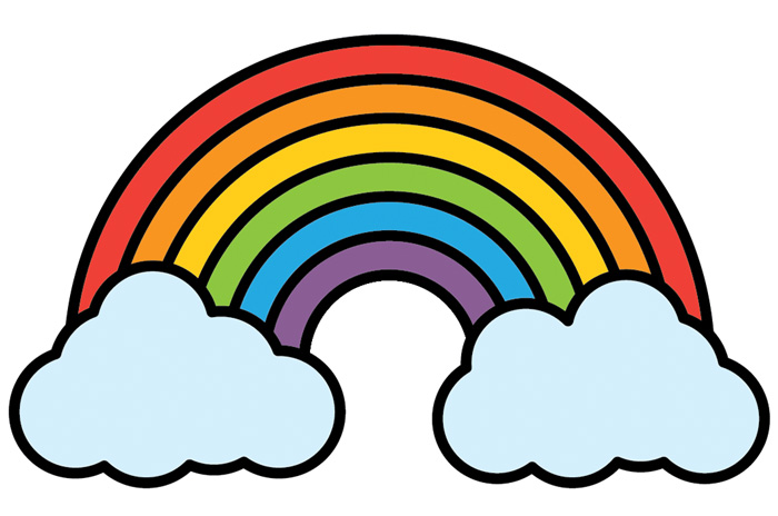 rainbow with clouds