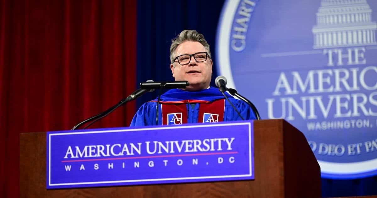 Sean Astin speaks at AU's 148th commencement