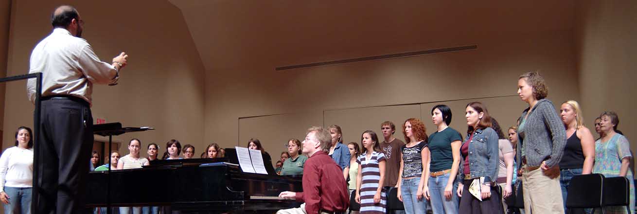 Conductor conducting a chorus