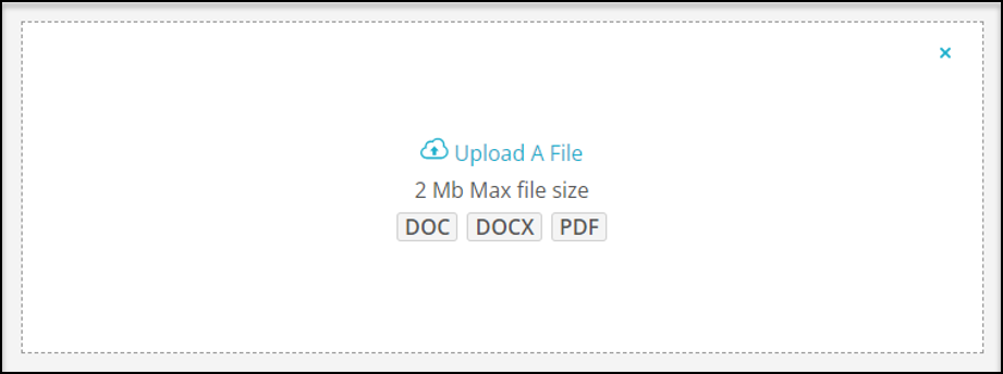 Container showing the option to upload a file during transcript ordering