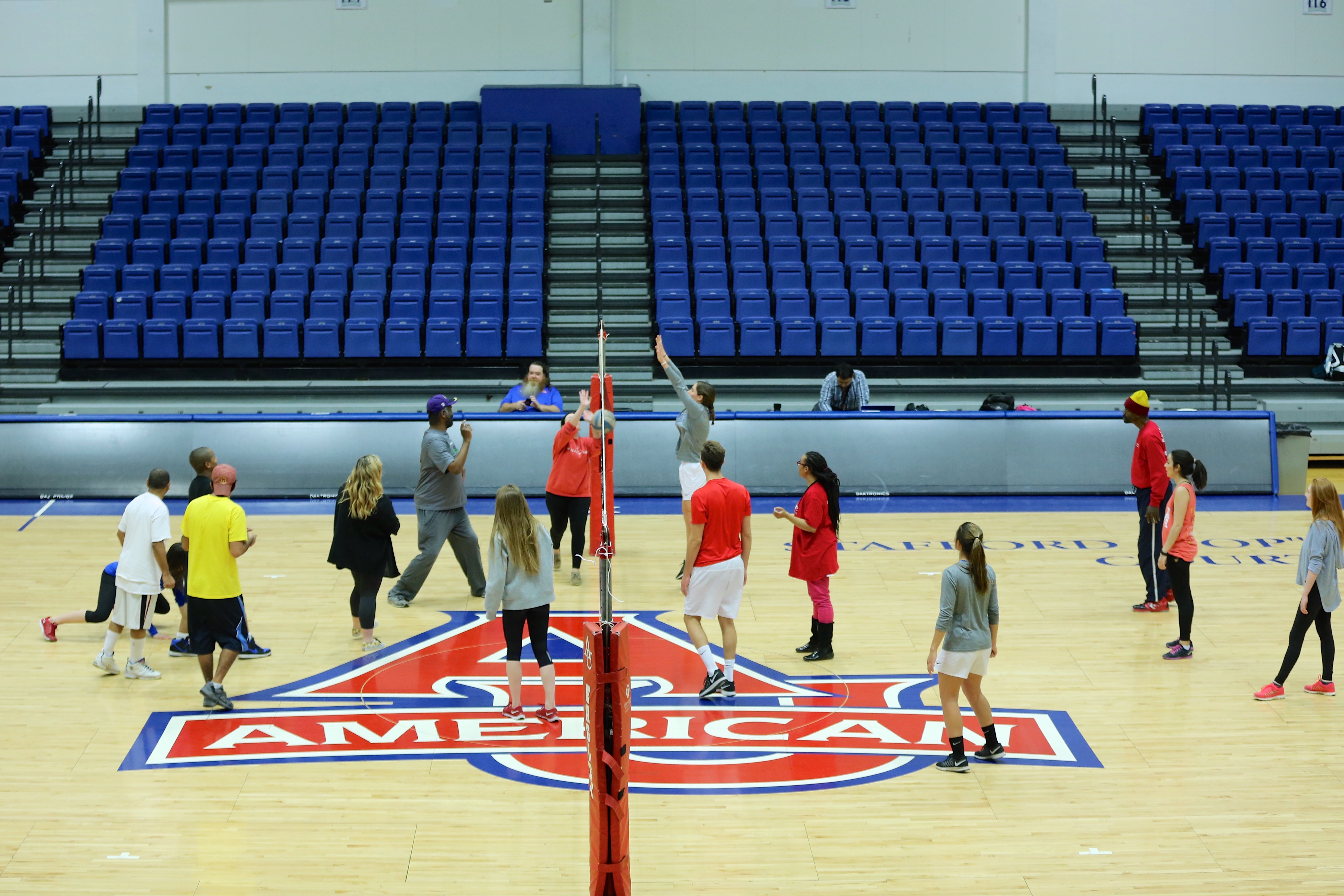 Arena shot of Special Olympics Volleyball Game