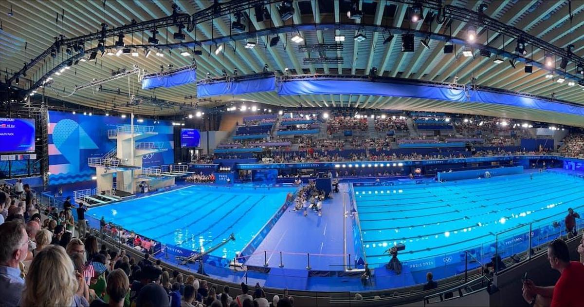 The newly built Paris Aquatics Center, photographed by Professor Talan