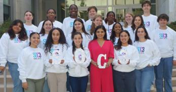 SOC3's third cohort poses with Professor Pallavi Kumar