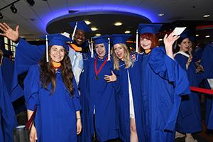 Students celebrating graduation