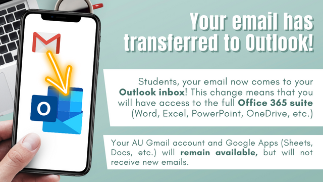 your email has transferred to outlook