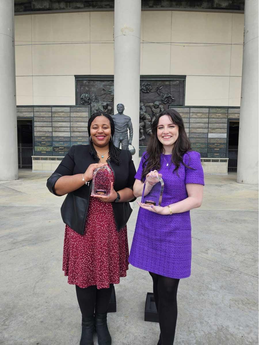 The Champions of the 2024 California Sports Lawyer® Negotiation Competition at the Rose Bowl Stadium 