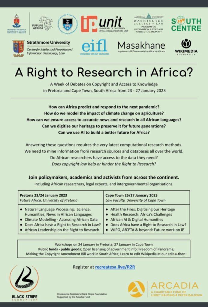 Flyer for A Right To Research in Africa