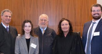 From left to right: Tom Bondy, Katherine Angell, Steve Wermiel, Lise Beske, and Jack Moore