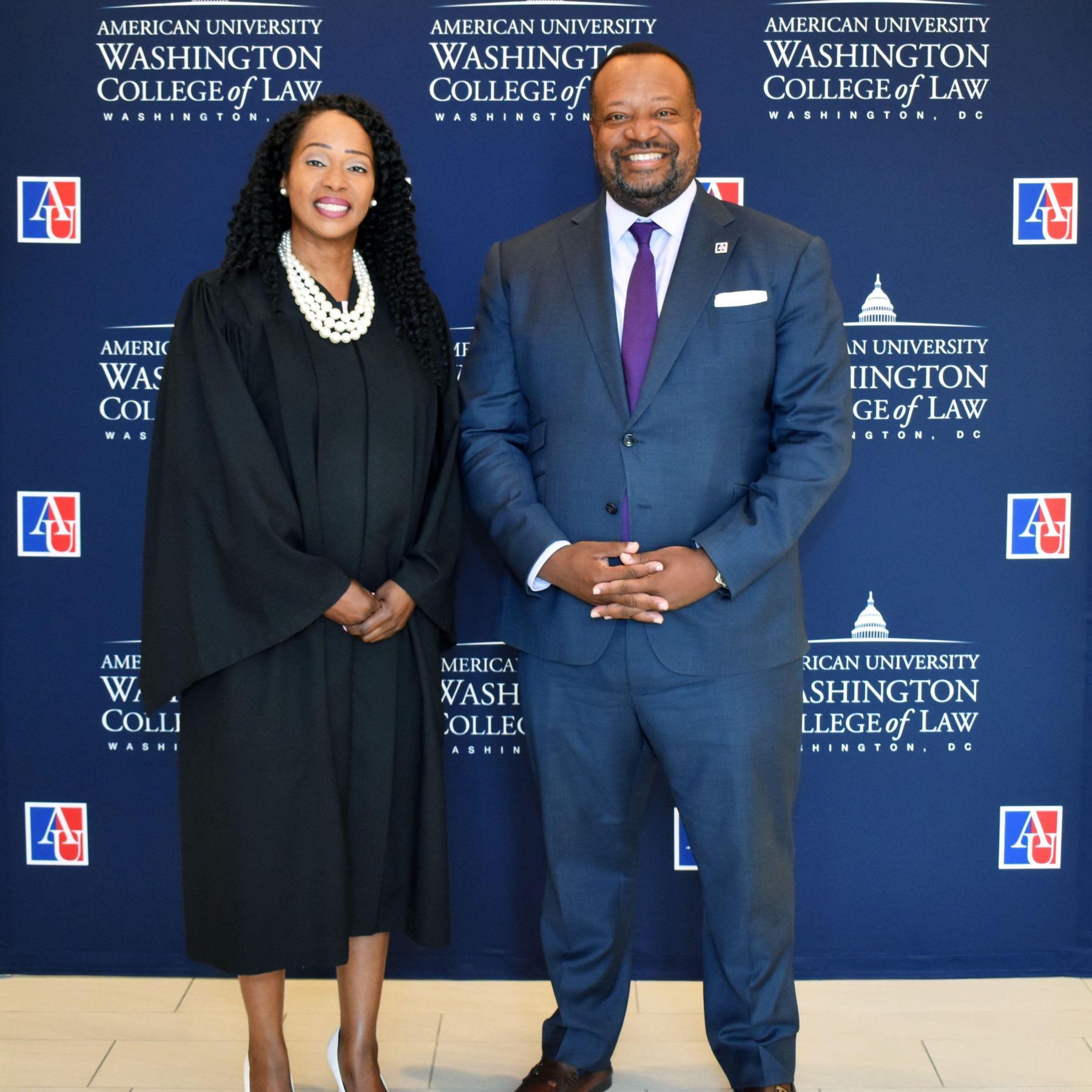 Judge Dolores Dorsainvil '00 and Dean Roger A. Fairfax Jr.